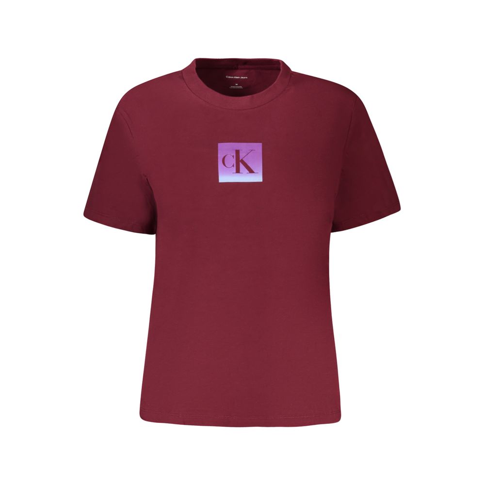 

Красная хлопковая футболка Calvin Klein, красный