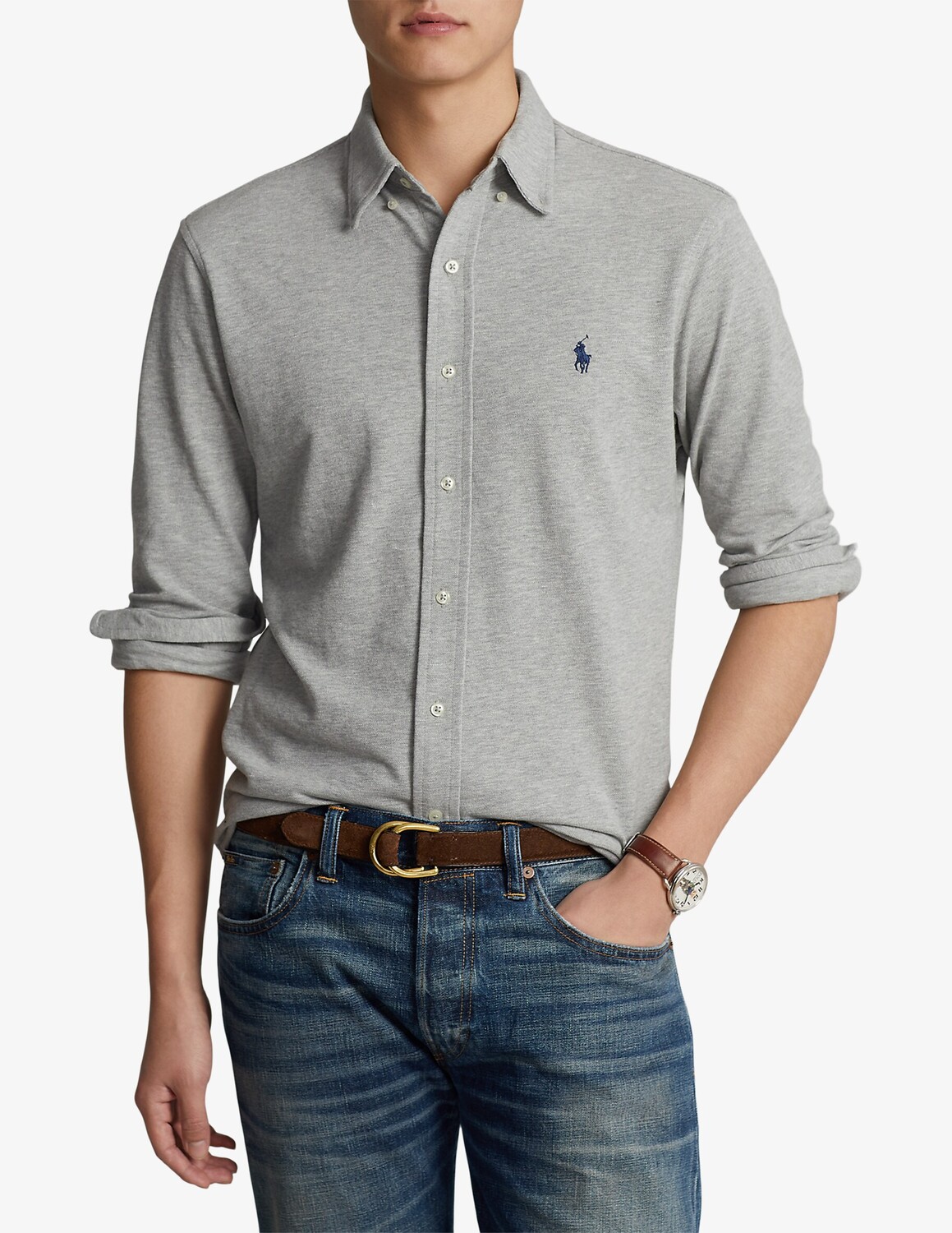 

Рубашка-поло Feathe Ralph Lauren, серый