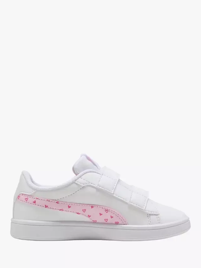 Детские кожаные кроссовки Smash 30, бело-розовые PUMA