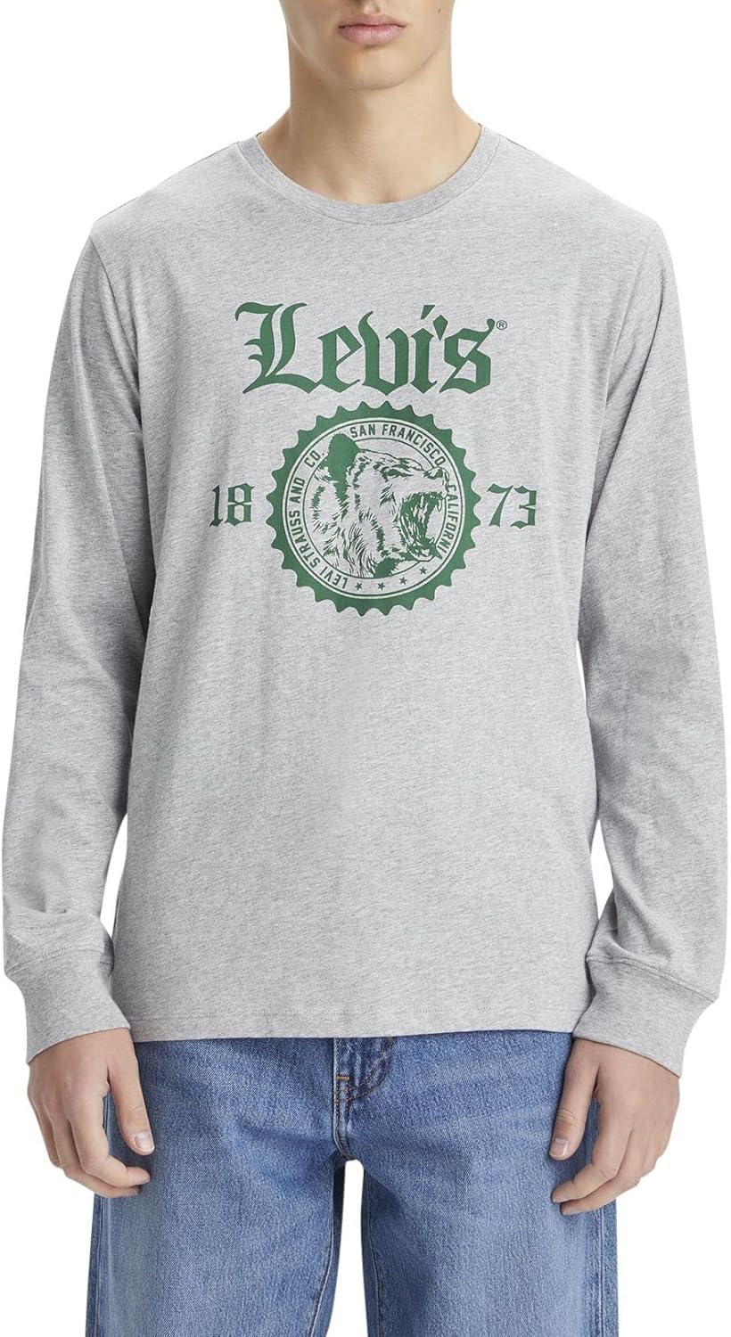 

Мужская футболка Levi's с длинным рукавом и принтом, стандартный крой, (New) Bear Crest Midtone Heather Grey, Серый, Мужская футболка Levi's с длинным рукавом и принтом, стандартный крой, (New) Bear Crest Midtone Heather Grey