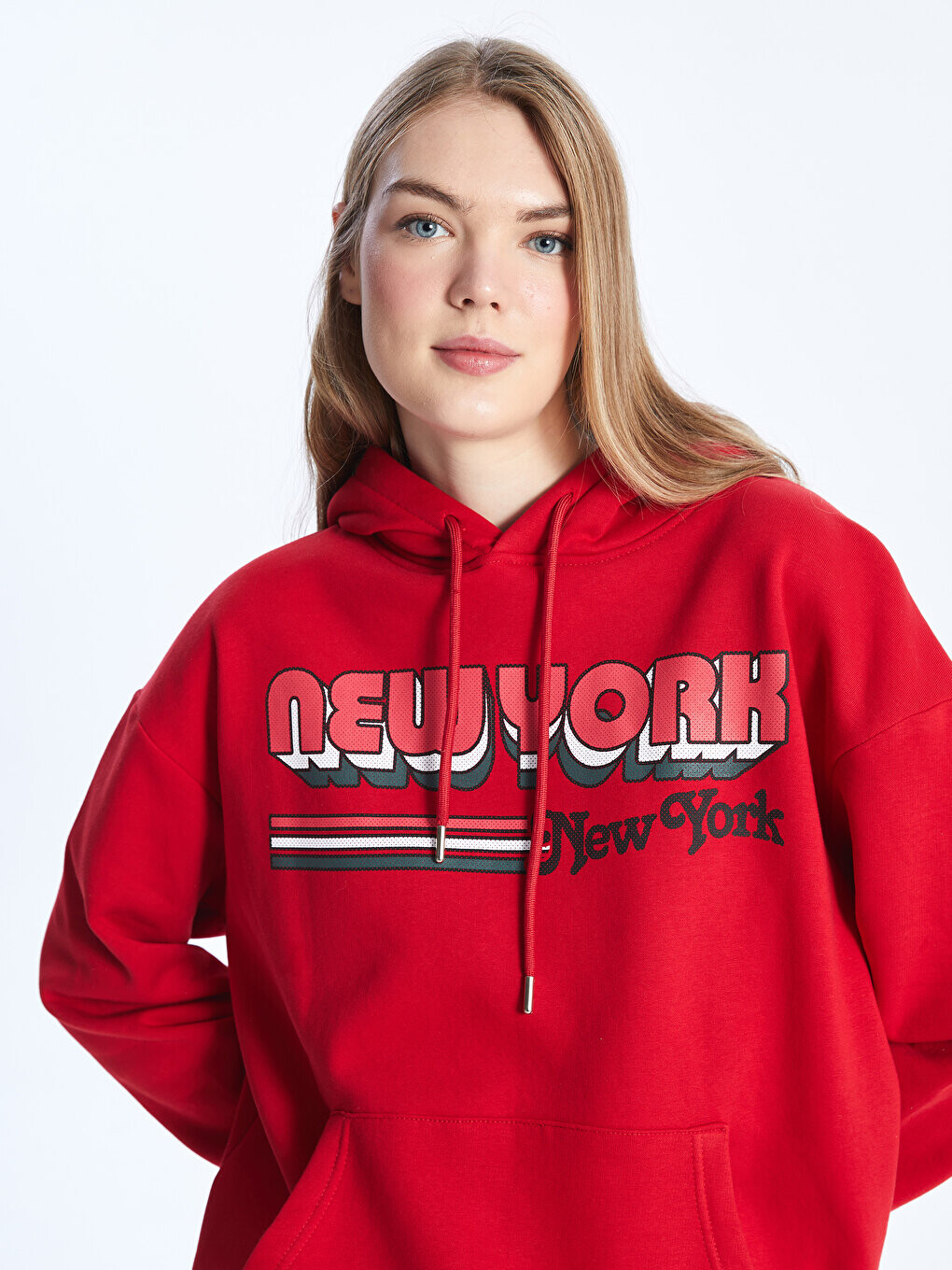 

Женская толстовка с длинным рукавом и принтом CALİMERA MODA, красный