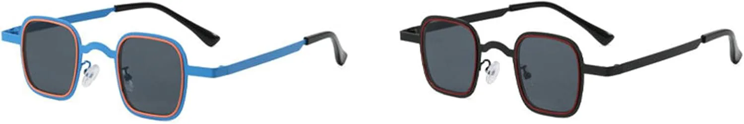 

Солнцезащитные очки Willochra Trendy Square Metal frame для женщин и мужчин в стиле ретро 90-х, классические, черные, с защитой от УФ-излучения UV400, C1