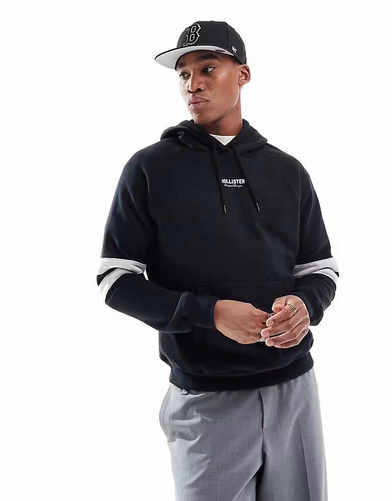 

Толстовка Hollister с логотипом varsity черного цвета