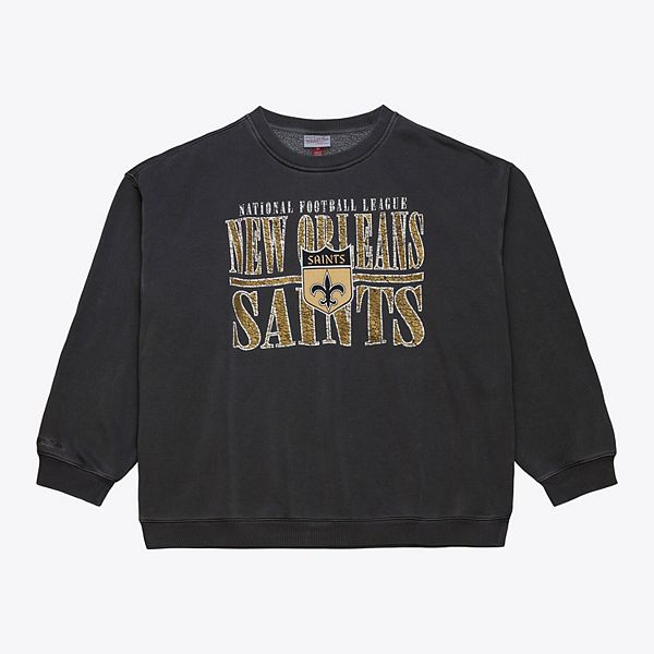 

Мужской черный свитшот New Orleans Saints Downtown Crew Vintage Logo Mitchell & Ness