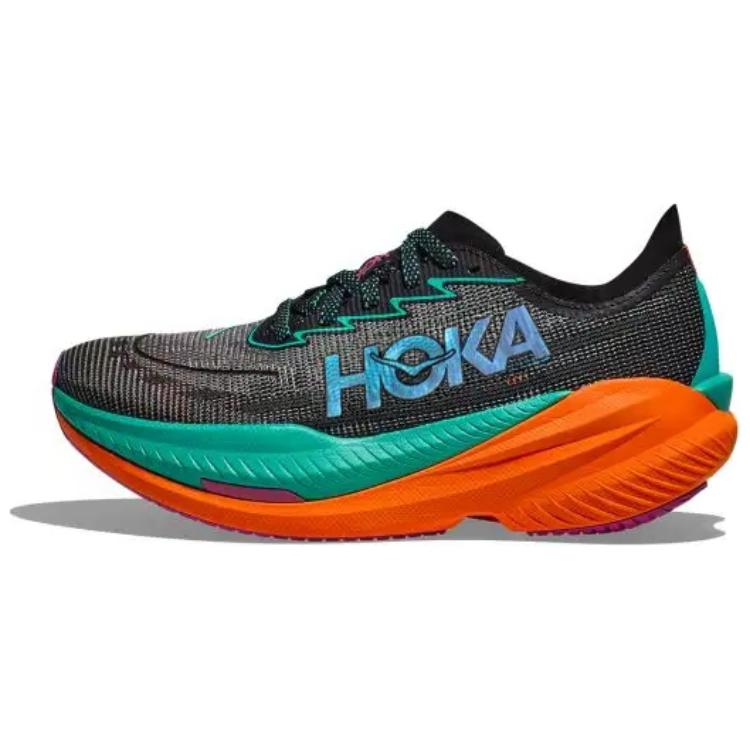 

MACH X 2 Низкие повседневные марафонские беговые кроссовки для мужчин Black HOKA ONE ONE, черно-оранжевые