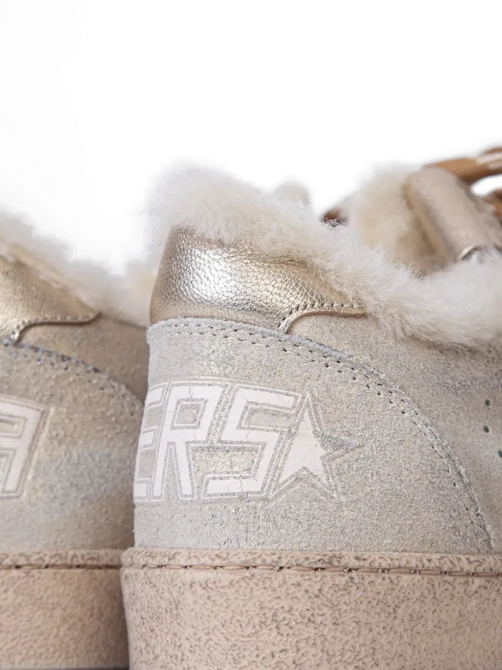 Кроссовки Ball Star с блестками GOLDEN GOOSE, бежевый — фото 4