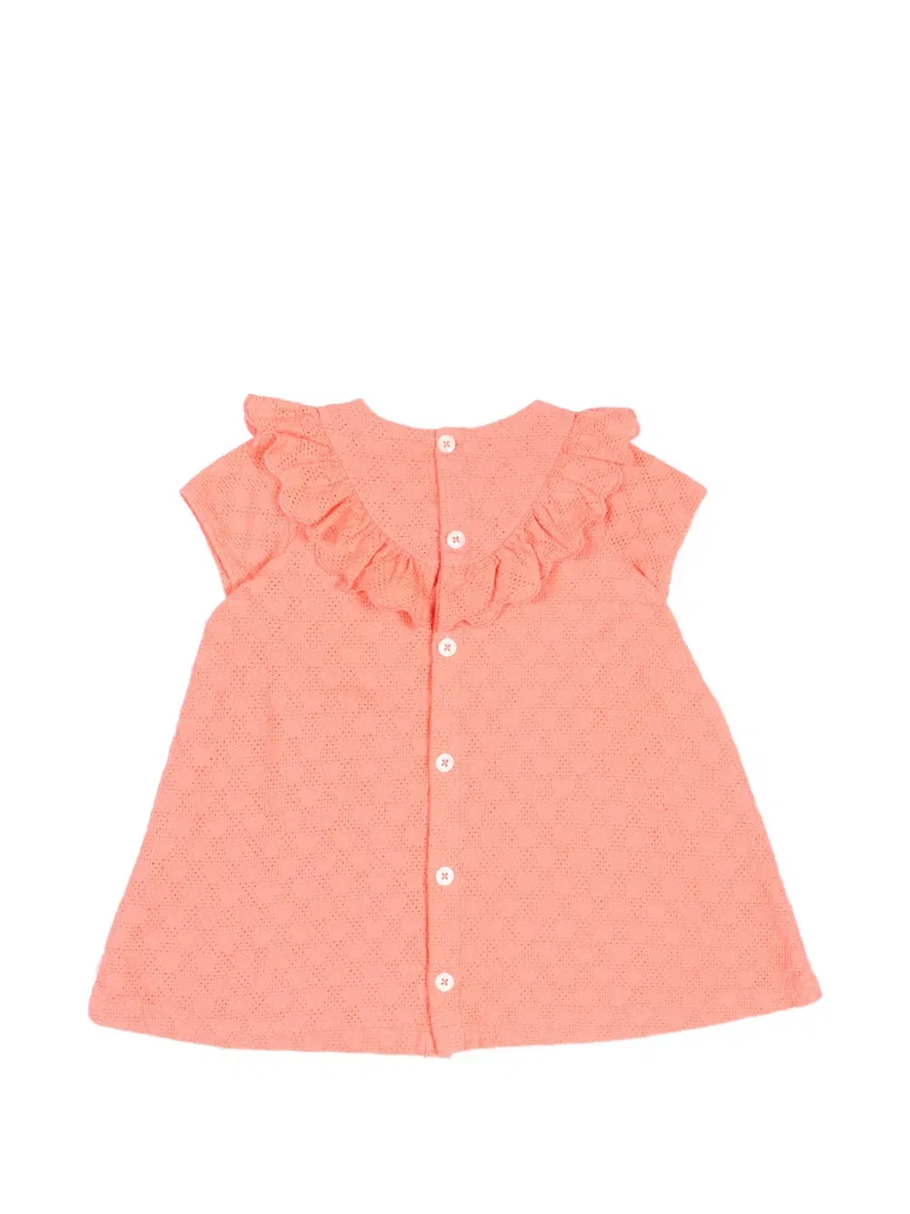 Платье с короткими рукавами и оборками на воротнике Petit Bateau, розовый — фото 2