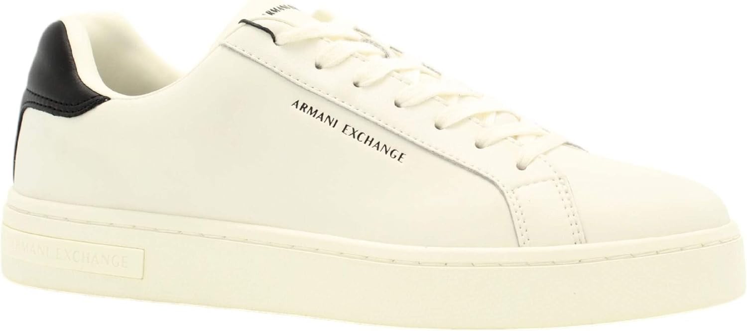 

Мужские кроссовки Armani Exchange London, OFF WHITE/BLACK, размер 8 UK, Off White Black, 9, черный/белый