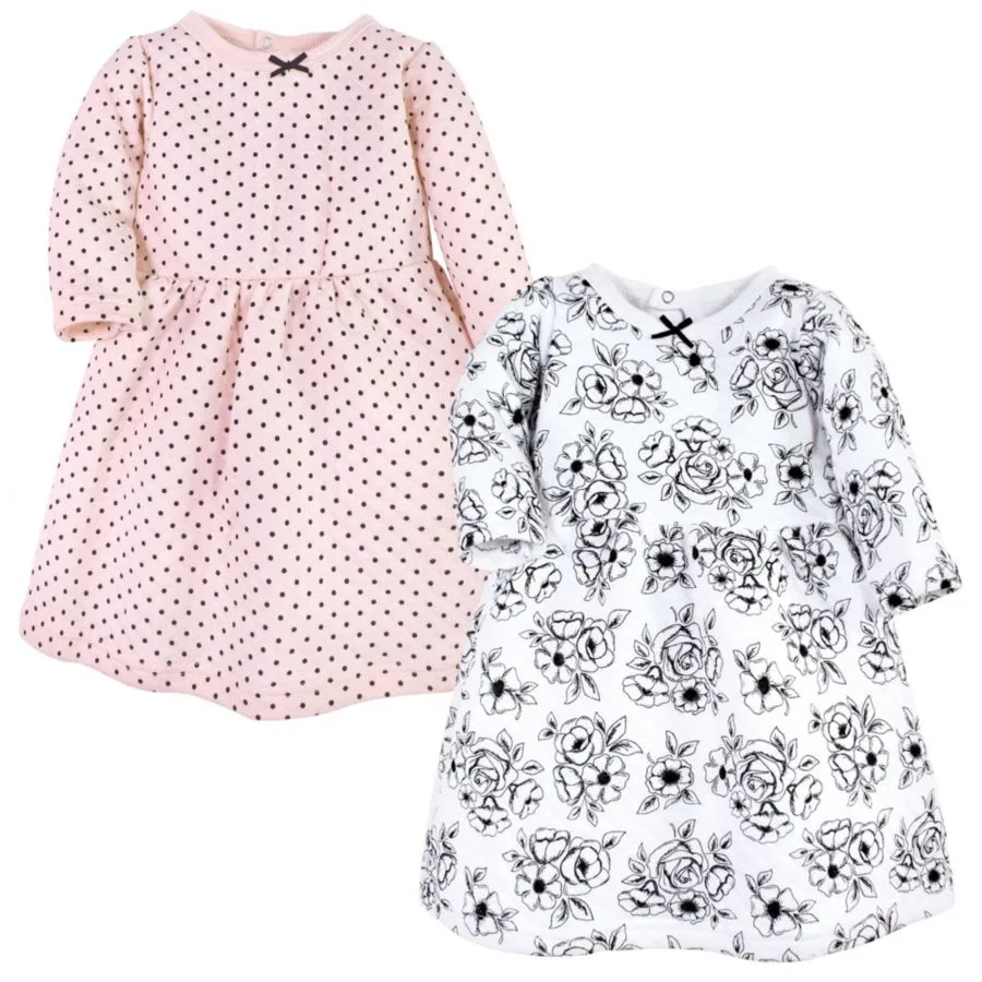 Комплект из двух платьев с длинными рукавами Hudson Baby, черный toile розовый