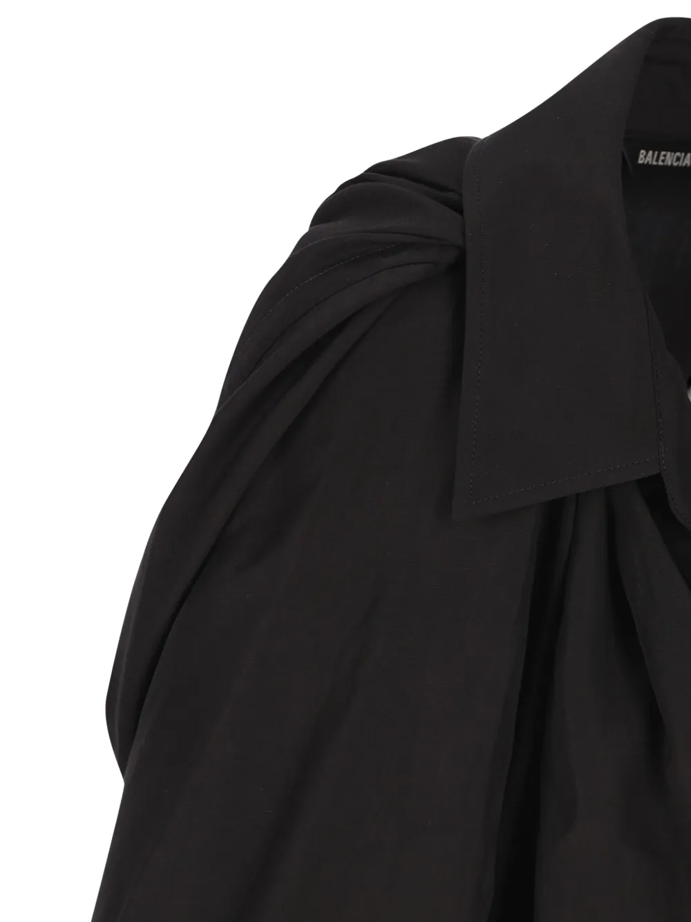 Топ на пуговицах с воротником Balenciaga, черный — фото 3