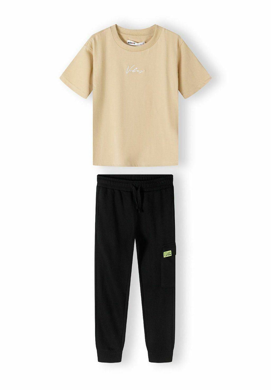 Базовая футболка SHORT SLEEVE AND JOGGERS SET MINOTI, черный — фото 2