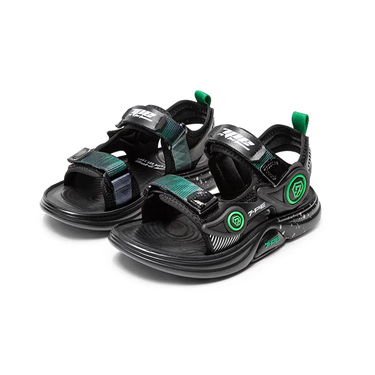 Сандалии детские из искусственной кожи 7-PE Black/Green — фото 3