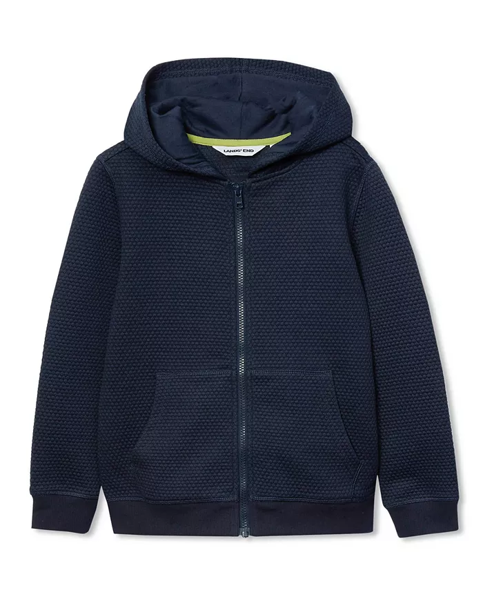 

Мальчиковый текстурированный вязаный худи на молнии Lands' End, синий