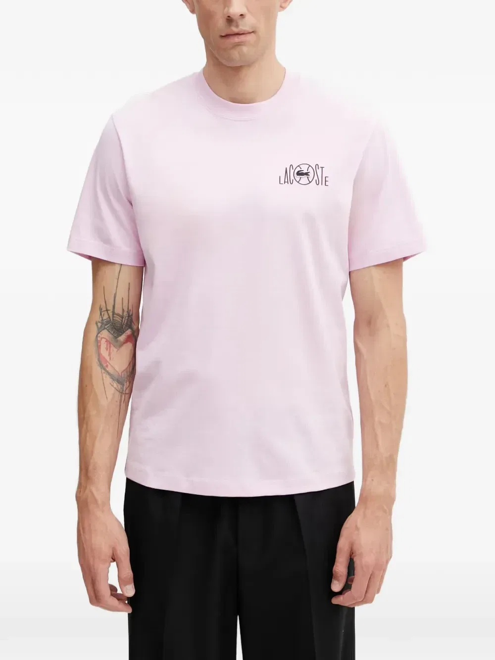 Футболка с коротким рукавом и логотипом Lacoste, розовый