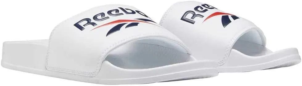 Классические шлепанцы Reebok унисекс для душа и ванны, белый/красный/синий — фото 4