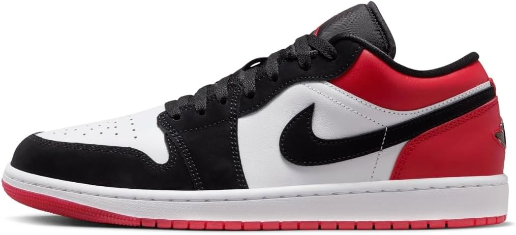 

Кроссовки мужские NIKE Air Jordan 1 Low Black Toe, белый/черный/красный