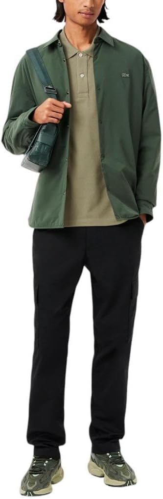Lacoste мужская приталенная короткая рукав поло L12.12, Khaki — фото 4