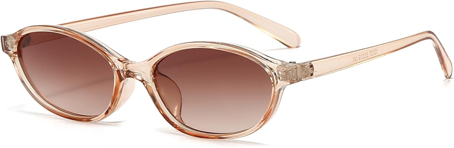 

Ретро-солнцезащитные очки овальной формы для женщин. Модные овальные узкие солнцезащитные очки «кошачий глаз» в стиле 90-х. Винтажные очки Breaksun, Champagne/Brown Gradient