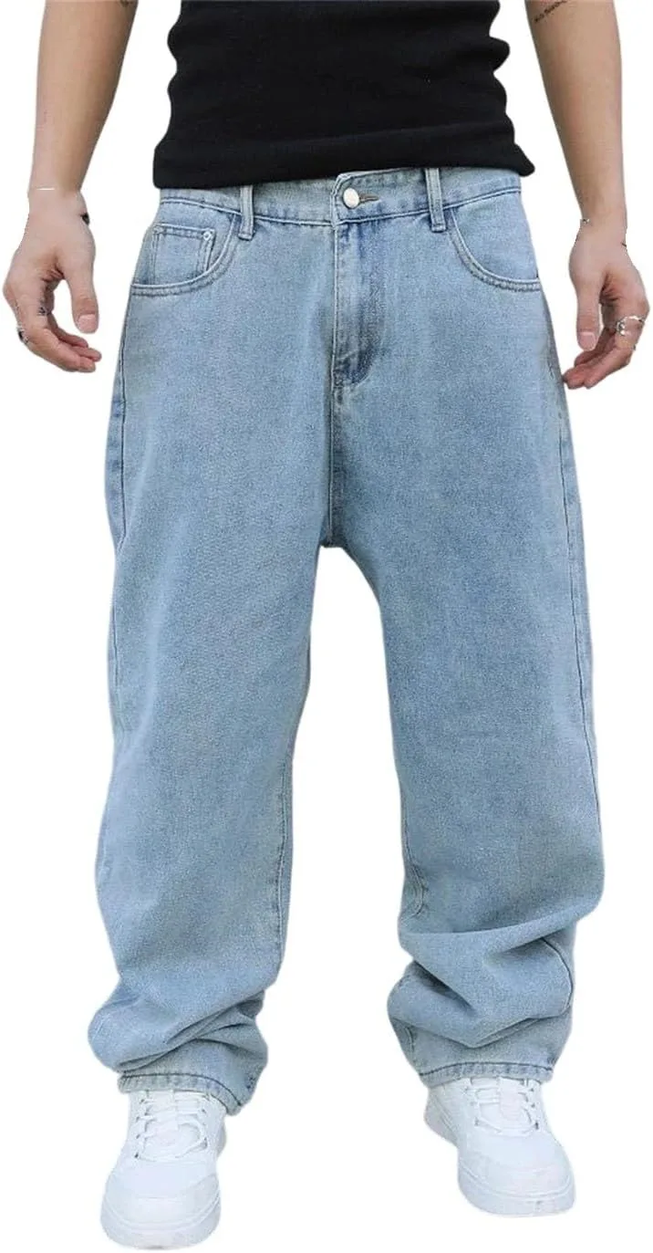 Мужские джинсы прямого кроя, костюмы из светлого денима, стильные и универсальные комбинезоны Generic, синий