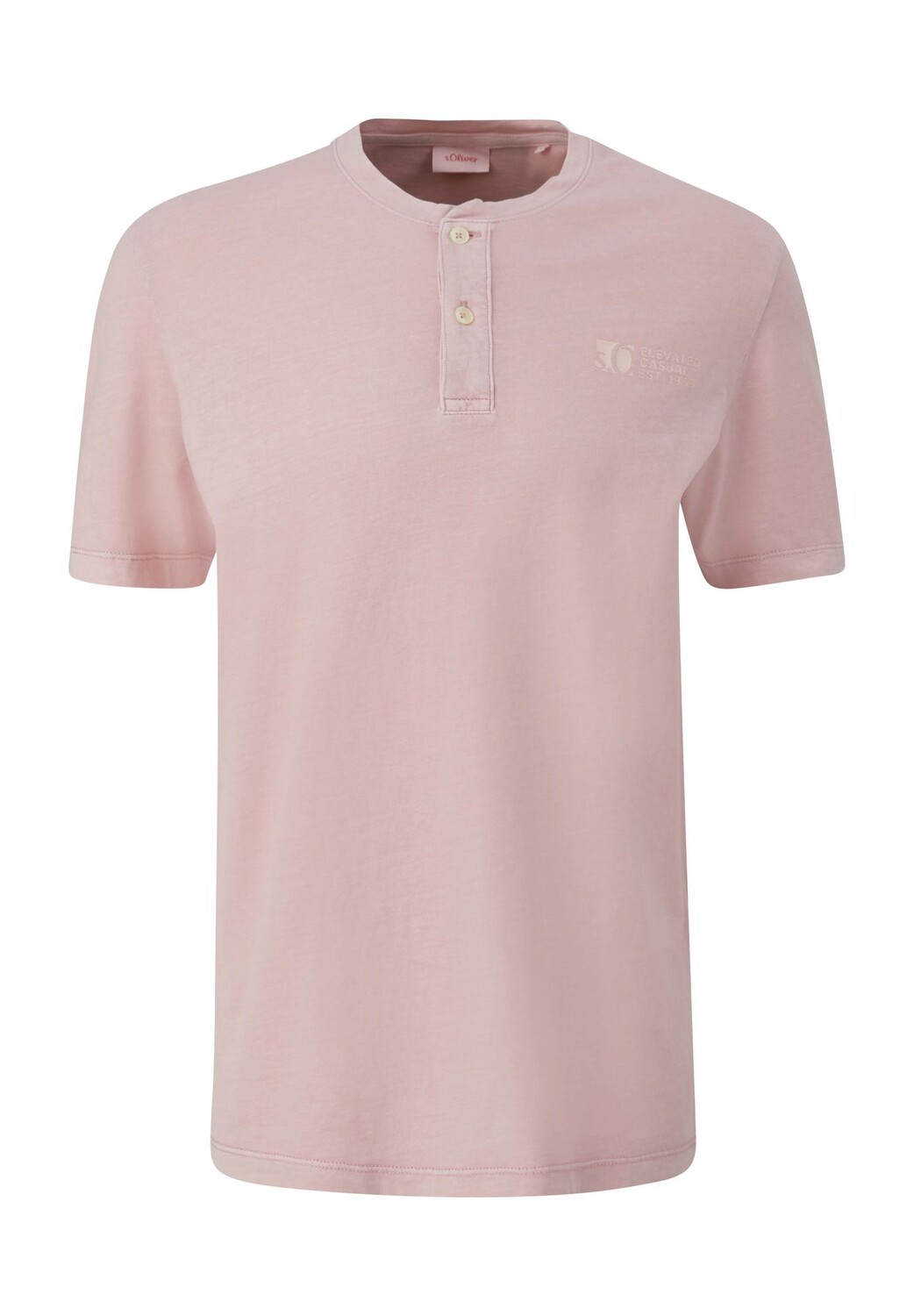

Мужская футболка с воротником Henley S.Oliver, цвет 4163 Lilac/ Pink