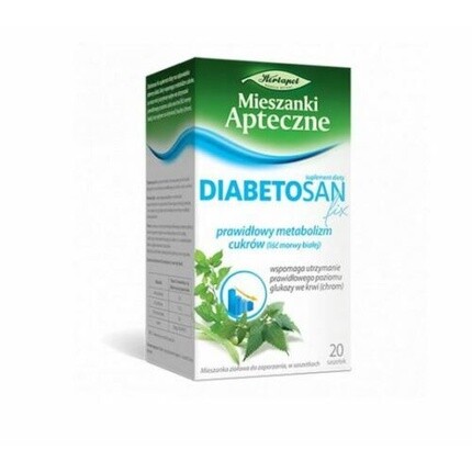 

Diabetosan Fix 20 пакетиков белой шелковицы, хрома, уровень сахара в крови Polpharma