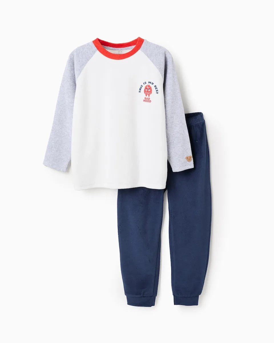 

Детская пижама из бархата с принтом в виде монстра Zippy, темно-синий