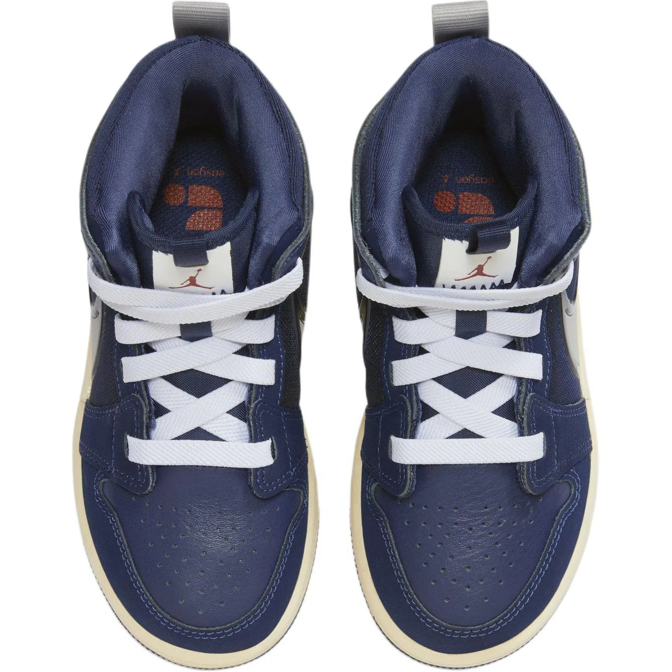 Детские баскетбольные кроссовки Jordan, Dark Navy Blue/Elegant Gray/Campus Red/Cotton White/White — фото 3