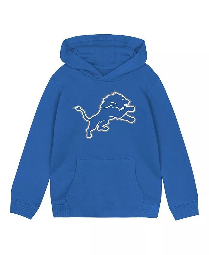 

Детская синяя толстовка с капюшоном с логотипом Detroit Lions Outerstuff