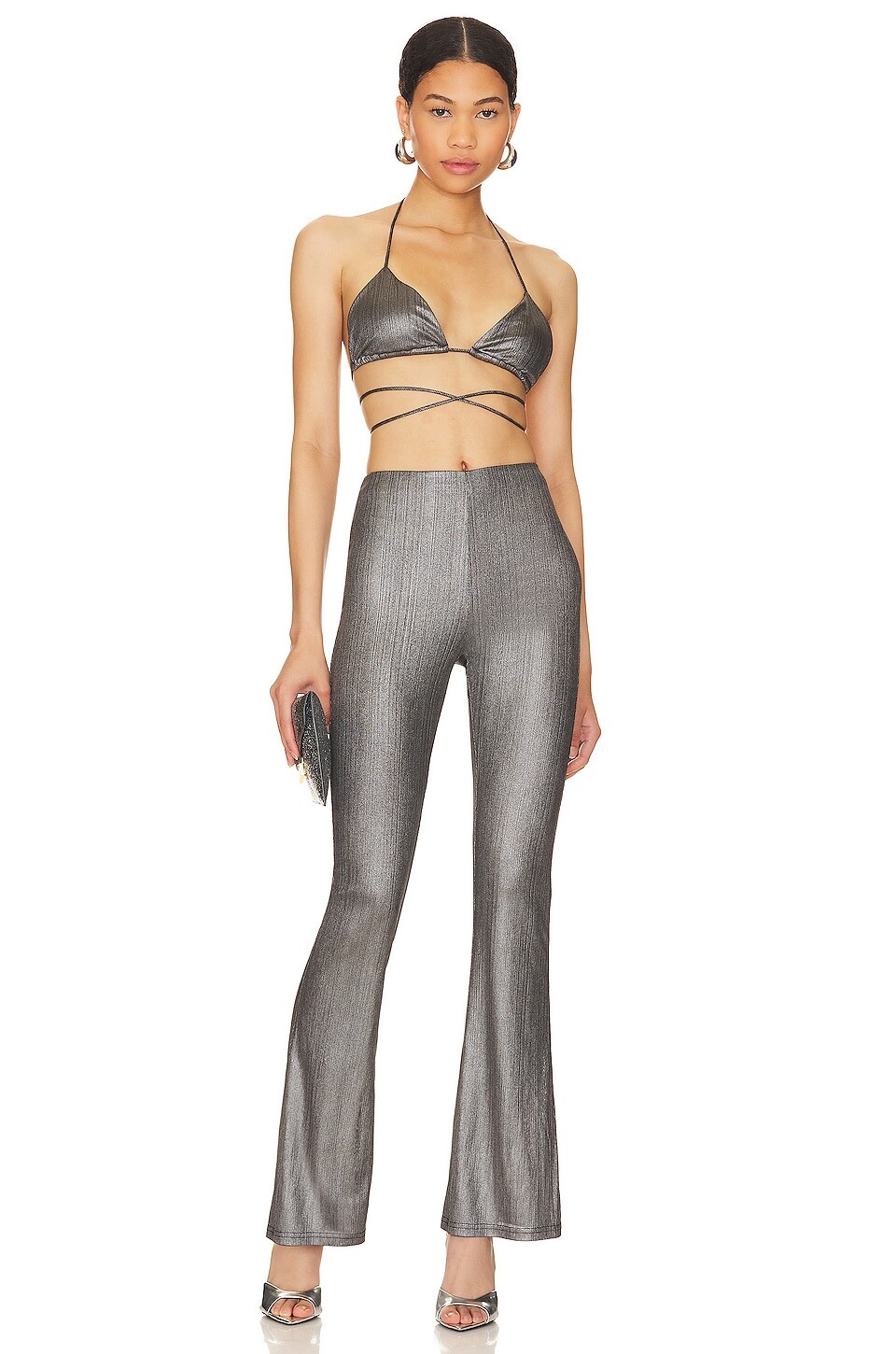 

Бюстгальтер superdown Tamera Pant Set, серебряный