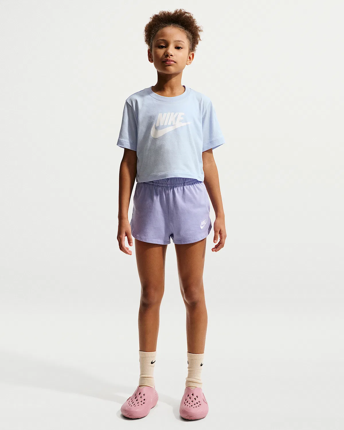 Детская (для девочек) укороченная футболка Nike Sportswear, Hydrogen Blue — фото 4