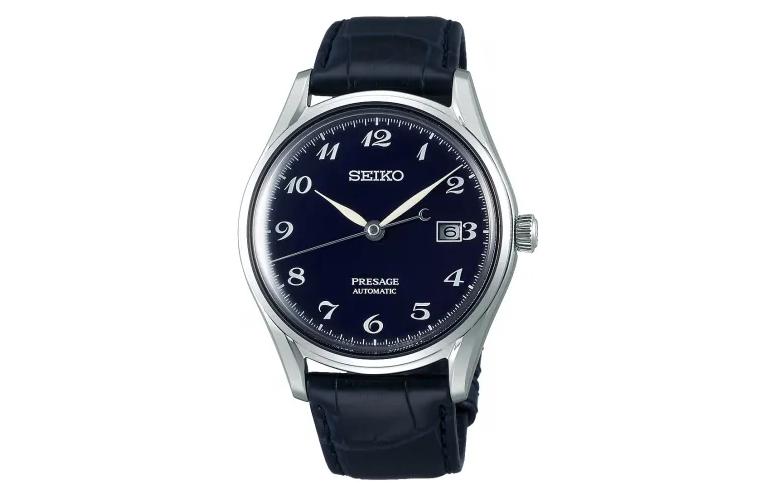 

Seiko Presage Автоматический Механический Хронометр с Ремешком из Крокодиловой Кожи Мужские Синие SJE077J1