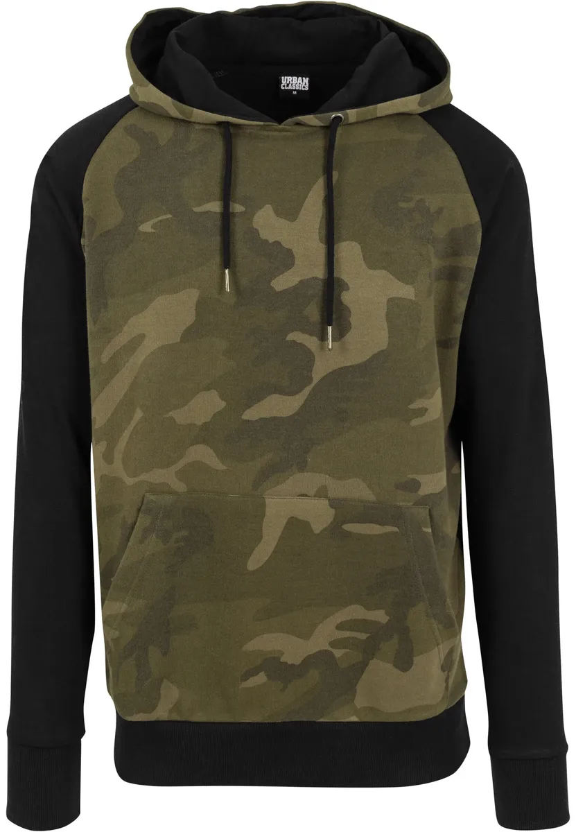 

Толстовка URBAN CLASSICS " Urban Classics Men's Camo Contrast Raglan Hoody", черный