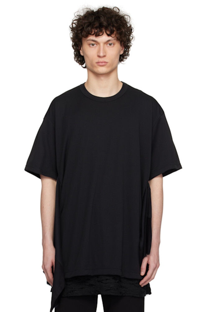 

Черная футболка из полиэстера пике Comme des Garçons Homme Plus
