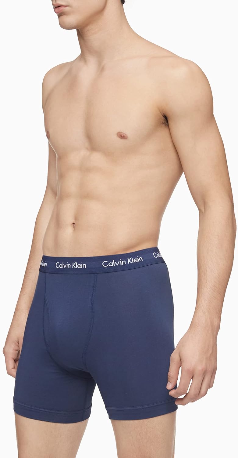 Комплект из 7 мужских трусов-боксеров Calvin Klein из хлопка и эластичного материала, 2 Blue Shadow, 2 White, 2 Black, 1 Cobalt Water — фото 2