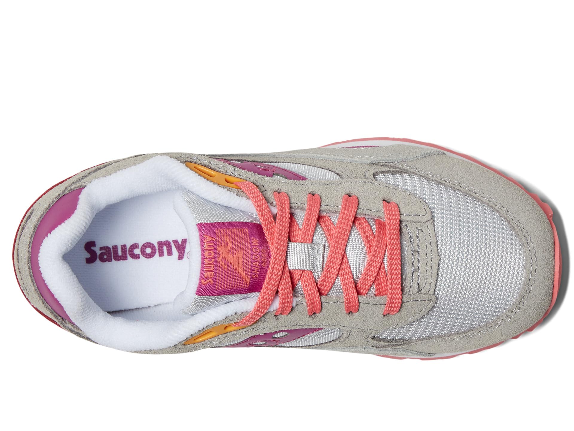 Кроссовки Saucony Kids Originals Shadow 6000, Grey/Purple/Coral — фото 2