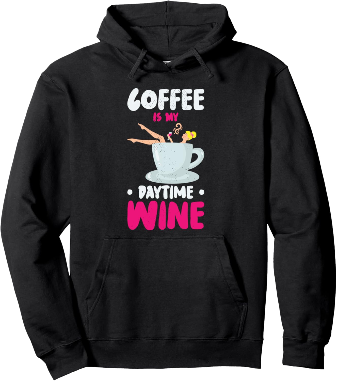 

Кофе кофеин вино пить кофеман худи Coffee Is My Daytime Wine, черный