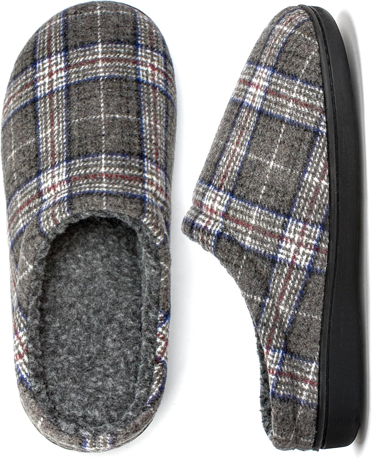 

Мужские тапочки cosyone1997 с эффектом памяти, для дома и улицы, теплые домашние туфли с плюшевой подкладкой и противоскользящей подошвой, размеры 7-14, серый