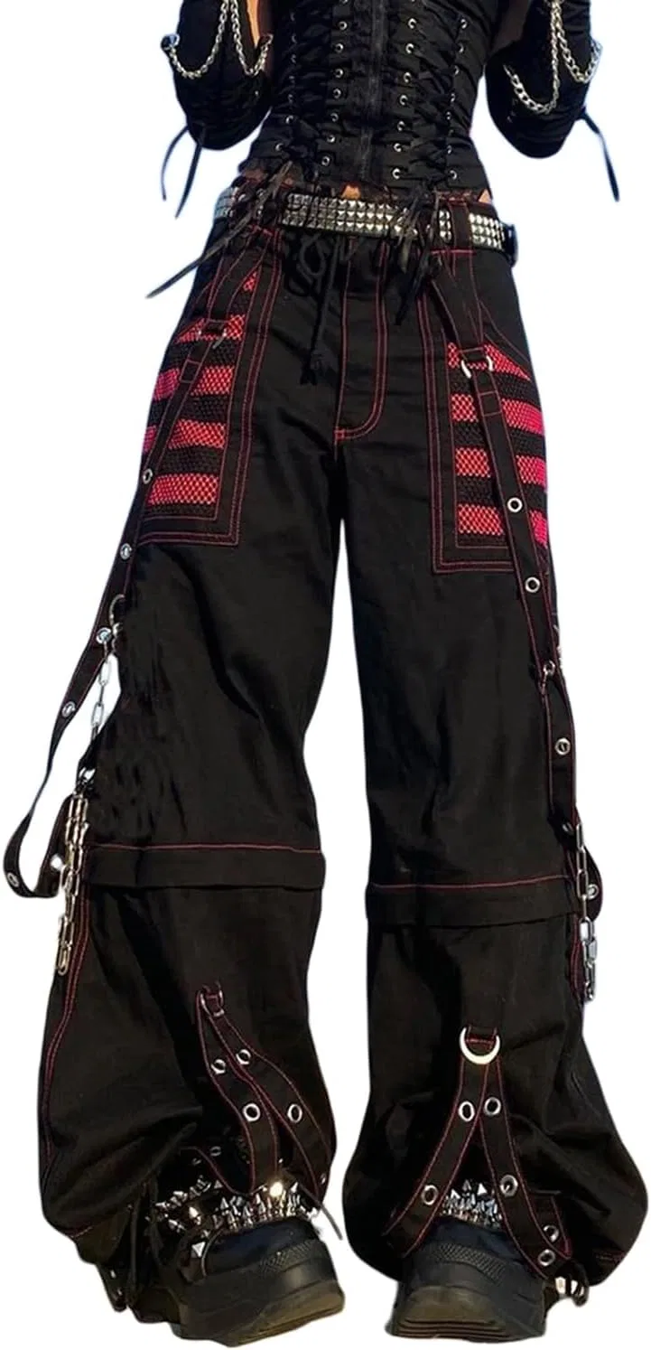 Джинсы широкие Punk Denim, Red