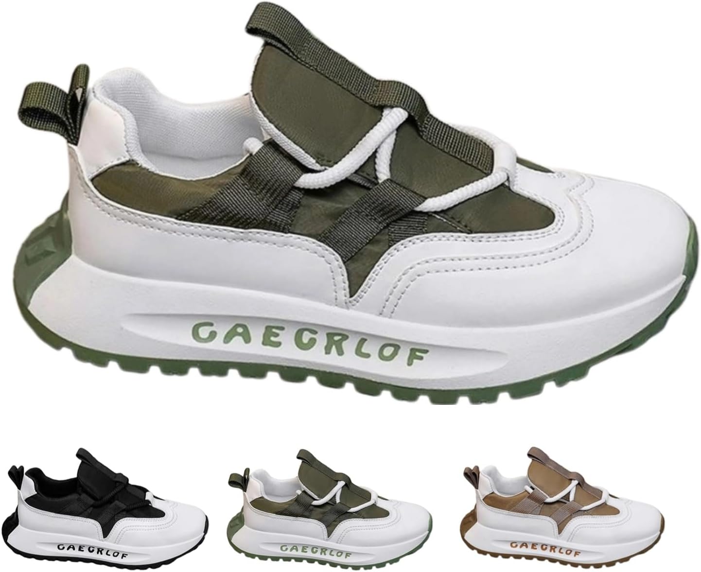 

Мужские кроссовки на платформе в повседневном стиле, модные массивные, удобные, спортивные, для бега и ходьбы Macefil, белый/зеленый