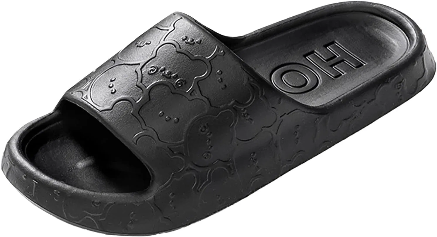 Badelatschen Herren Badeschlappen Тапочки Pantoletten Hausschlappen Пляжные тапочки Badesandalen Slide Badeschuhe Шлепанцы Hauslatschen Für Latschen Men Strandschuhe RYTEJFES, Black