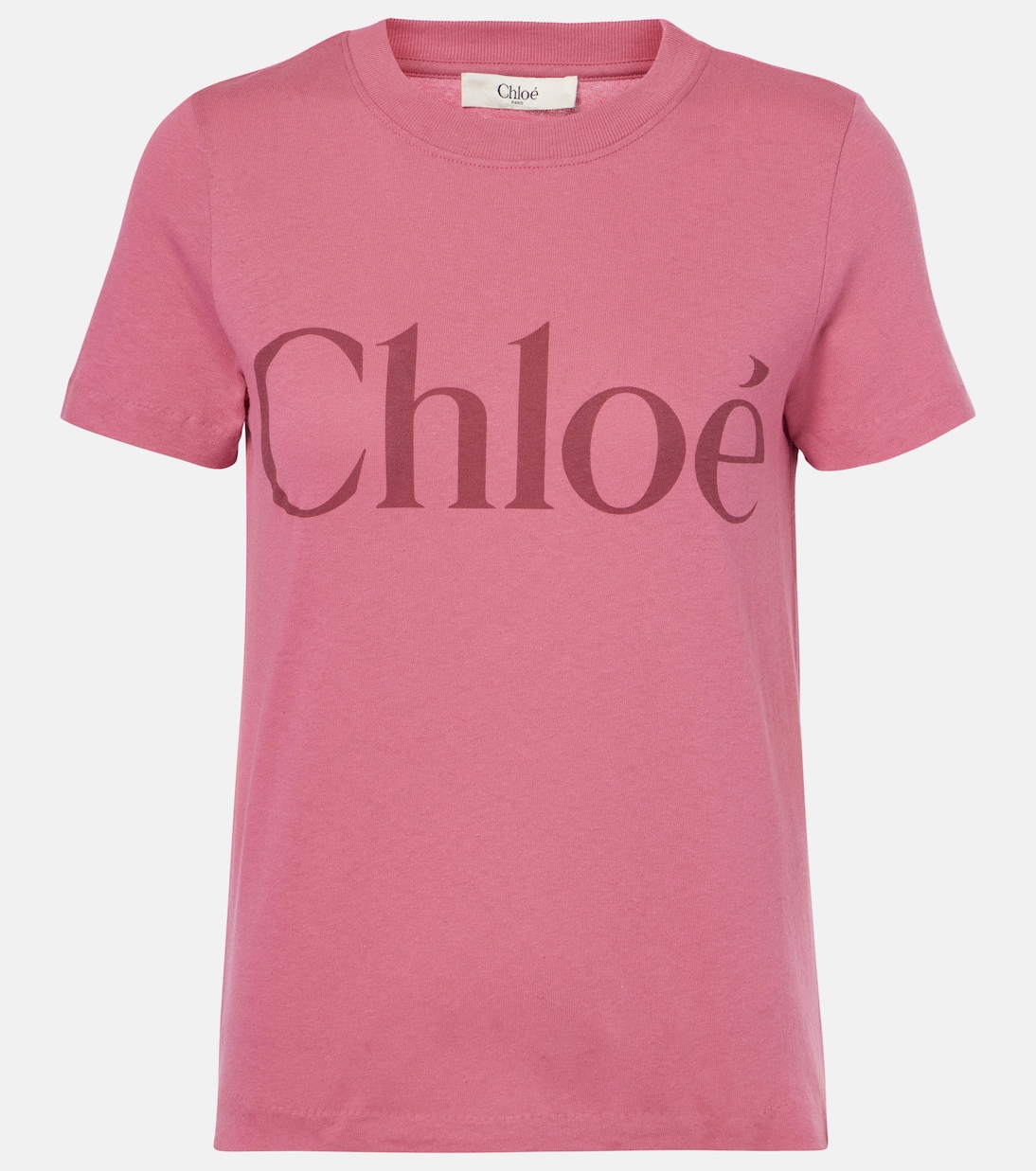

Футболка из хлопкового джерси с логотипом Chloé, Sweet Pink
