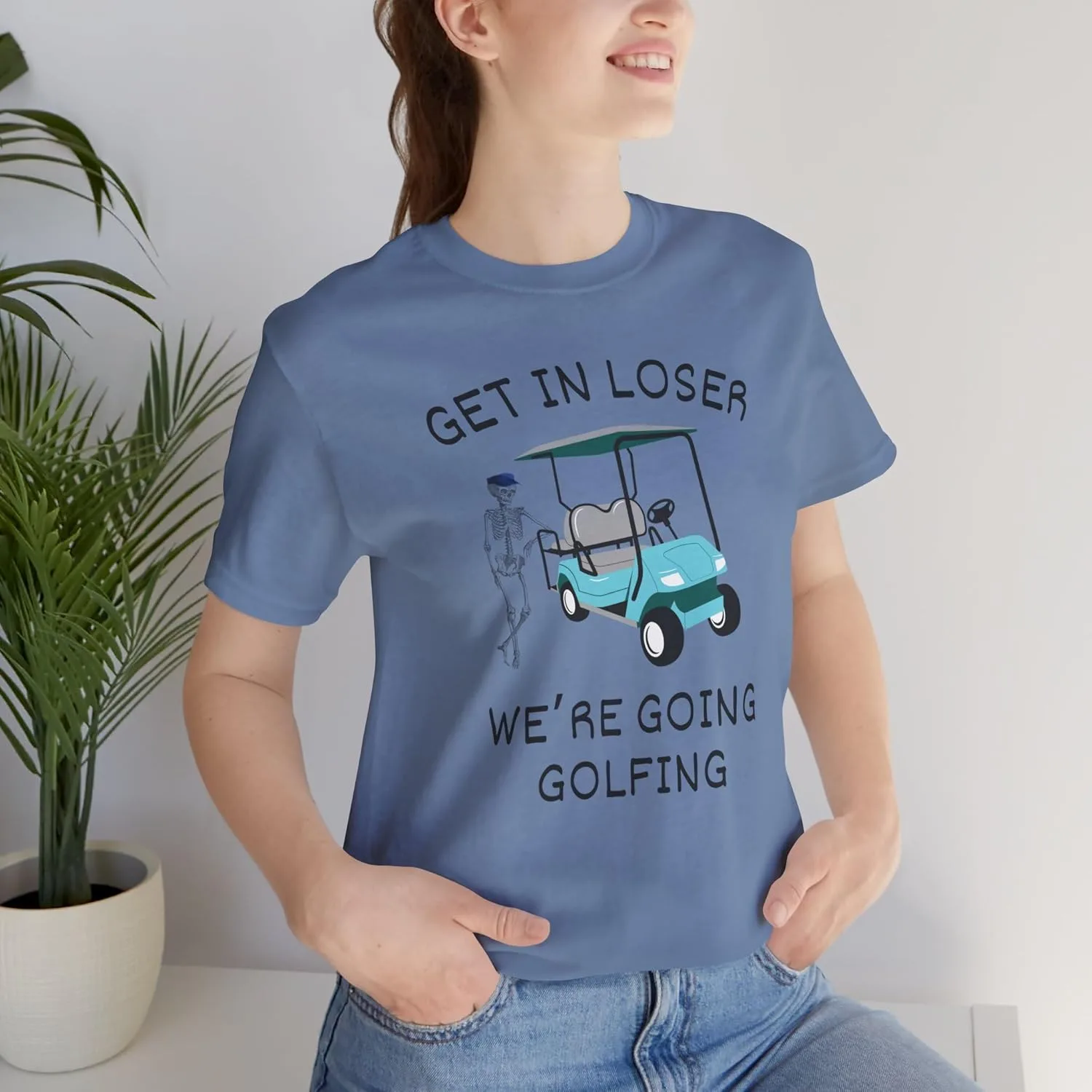 Футболка Get in Loser We’re Going Golfing, смешная майка Bella Canvas для гольфа, подарок для любителей гольфа, мужчин и женщин, ретро-юмор GENERIC, синий — фото 3