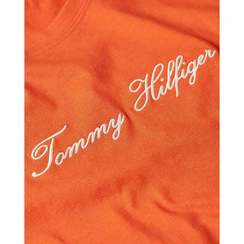 Футболка с коротким рукавом Tommy Hilfiger Script Regular Fit, оранжевый — фото 3