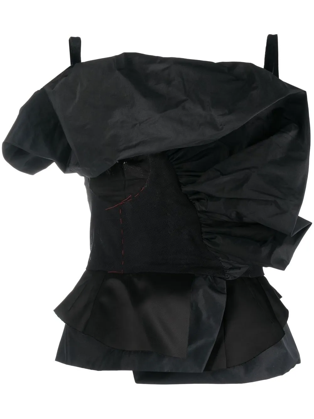 

Топ с оборками MAISON MARGIELA, черный