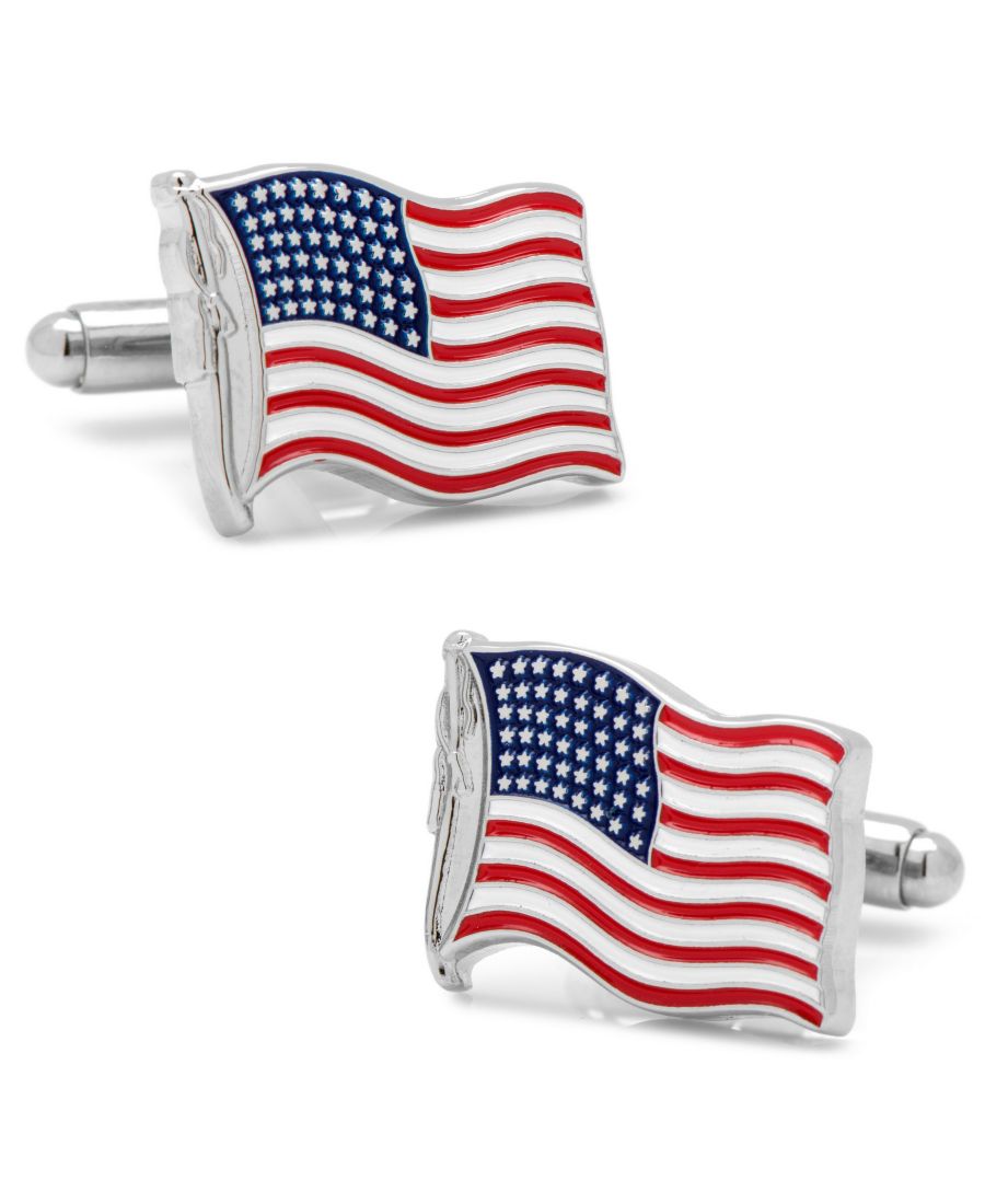

Запонки с развевающимся американским флагом Cufflinks Inc, Red