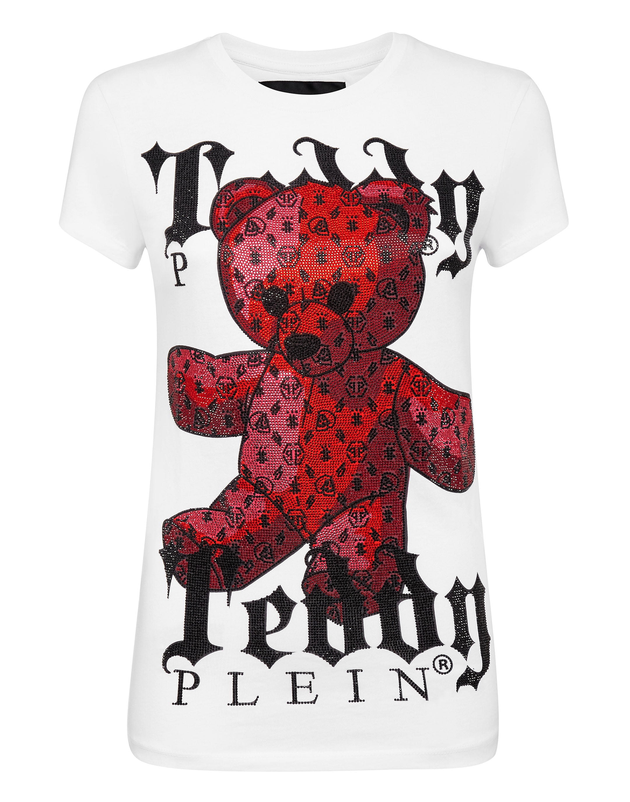

Футболка с круглым вырезом SS Monogram Teddy Bear PHILIPP PLEIN, белый