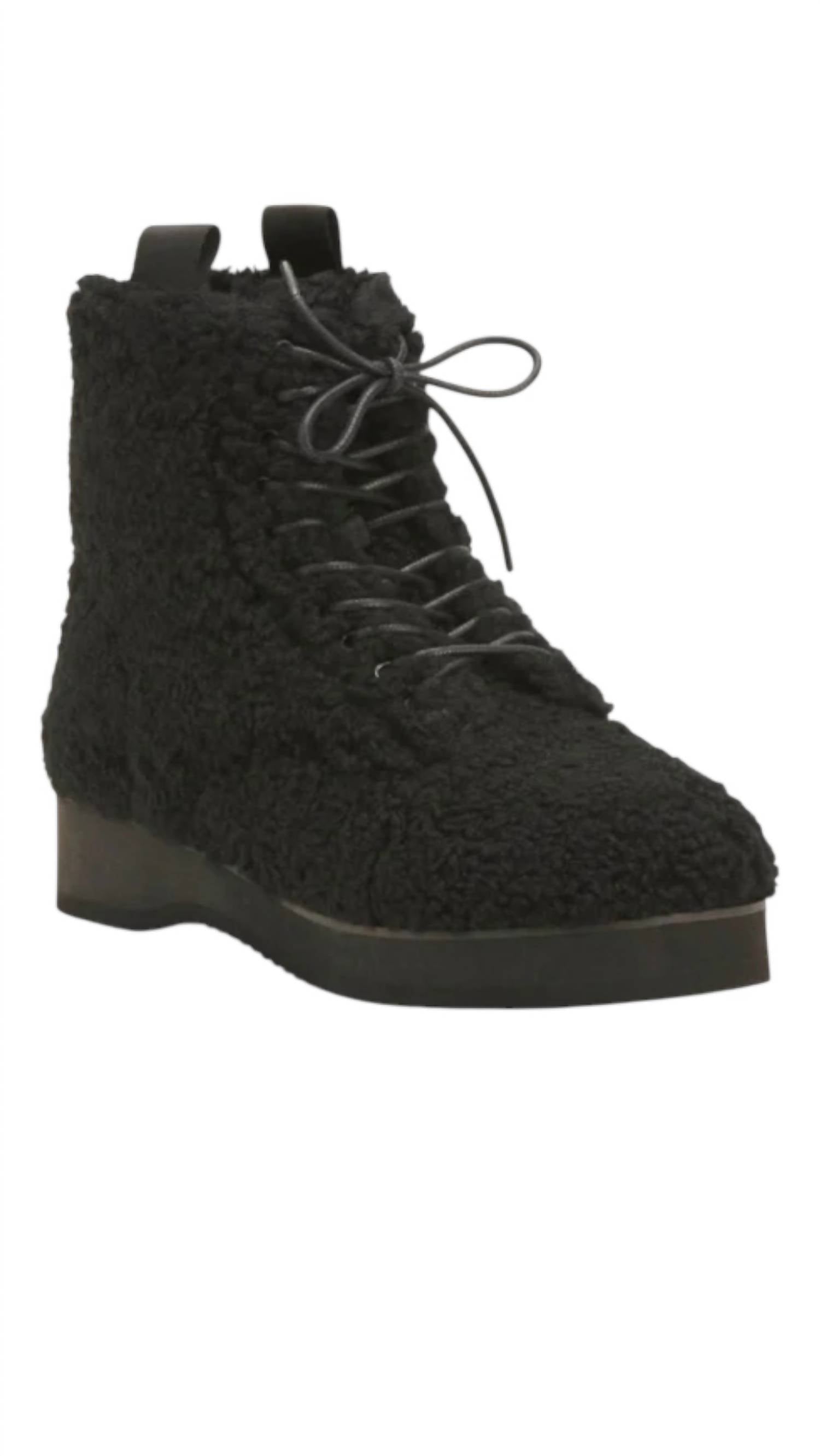 Женские боевые ботинки Combat Cush Shearling, черные ROAM