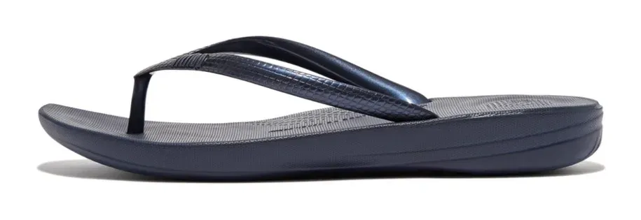 Шлепанцы Fitflop "IQUSHION ERGONOMIC FLIP-FLOPS", каблук-танкетка, летняя обувь, тапочки с мягким носком, синий — фото 3