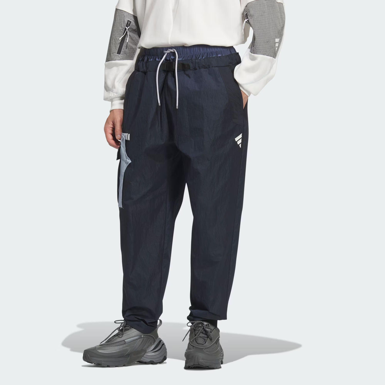 Adidas FOS FUTURE STYLE WOVEN JOGGERS повседневные штаны Unisex Aurora Ink Blue/Bright White — фото 3