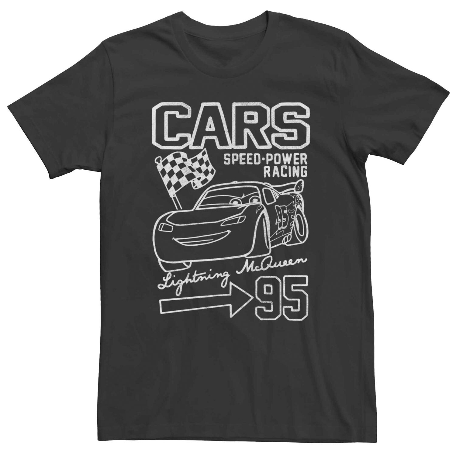 

Мужская футболка с графическим изображением и плакатом Disney Pixar Cars Lightning McQueen Licensed Character